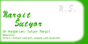 margit sutyor business card